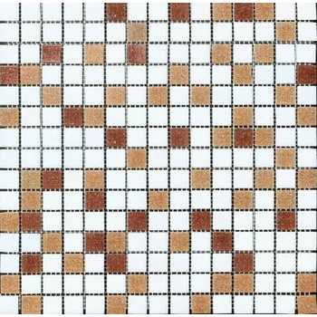 Skleněná mozaika mix bílá a hnědá 30,5 x 32,5 cm