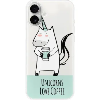 Odolné silikonové pouzdro iSaprio - Unicorns Love Coffee - iPhone 16 Plus