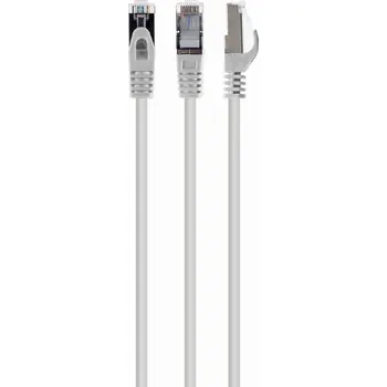 Síťový kabel GEMBIRD Patch kabel S/FTP Cat. 6A LSZH, bílý, 0,5 m PP6A-LSZHCU-W-0.5M