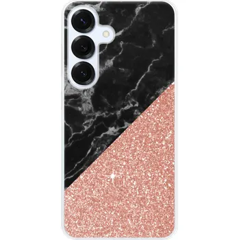 Pouzdro na mobilní telefon Odolné silikonové pouzdro iSaprio - Rose and Black Marble - Samsung Galaxy S25