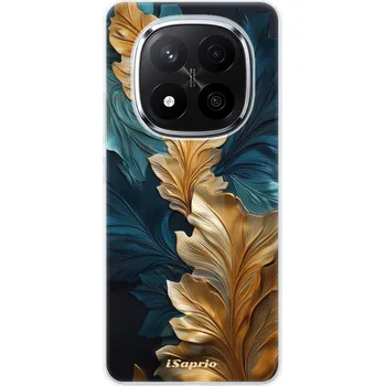 Pouzdro na mobilní telefon Odolné silikonové pouzdro iSaprio - GoldBlue Leaves 02 - Xiaomi Redmi Note 14 Pro 5G/14 Pro+ 5G