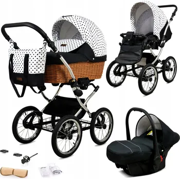 Kočárek Kočárek 3v1 BabyLux CLASSIC EXCLUSIVE – sportovní kočárek, hluboká korba, autosedačka