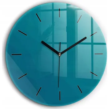 Hodiny Moderní skleněné nástěnné hodiny Mořská abstrakce černé ručičky průměr 60 cm