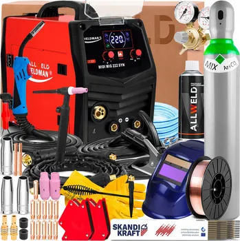 Svářečka INVERTOROVÁ SVÁŘEČKA WELDMAN MIDI MIG 222 SYNERGIE 230V 220A MMA TIG DC FLUX