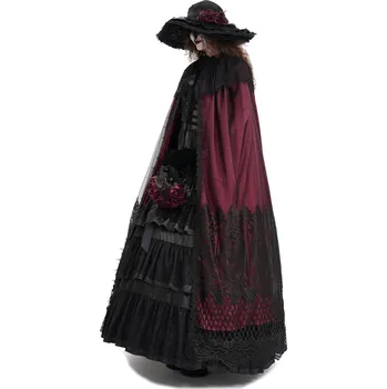 Dámský kabát tričko gothic and punk dámské - Red Winter Gothic - DEVIL FASHION - CA04502 - XL-4XL