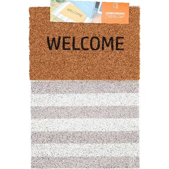 Zahrada Podložka pod rohožku s rohožkou, WELCOME + pruhy, 90x60cm, (balení obsahuje 2 kusy!)|Esschert Design