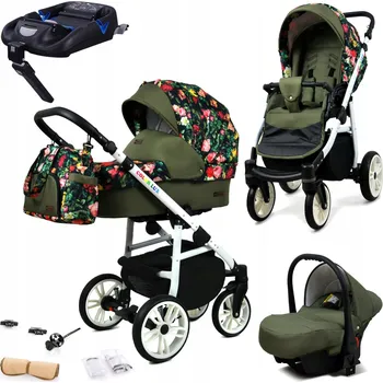 Kočárek Dětský kočárek 4v1 BabyLux ColorLux: sporťák, hluboká korba, autosedačka, základna ISOFIX