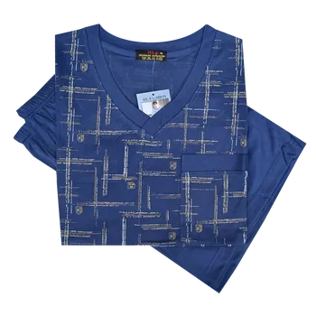 n-feel Pánské bavlněné pyžamo krátký rukáv - TH0123 Barva: Tmavá modrá, Velikost: L