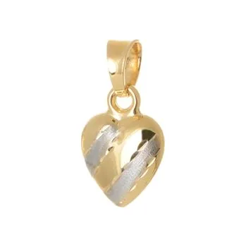 Přívěsek Gravírovaný přívěšek ze žlutého zlata srdíčko ZZ1399F + dárek zdarma