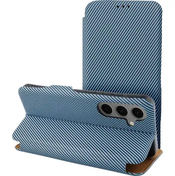 Pouzdro na mobilní telefon Flip pouzdro FOLIO Side Magnet SAMSUNG Galaxy S24 FE – modré (Elegantní flip pouzdro a kryt FOLIO Side Magnet pro SAMSUNG Galaxy S24 FE – modrý obal s magnetickým zavíráním)
