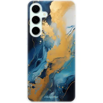 Pouzdro na mobilní telefon Odolné silikonové pouzdro iSaprio - Blue Gold Marble - Samsung Galaxy S24 FE