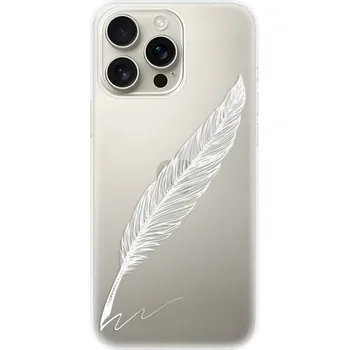 Pouzdro na mobilní telefon Odolné silikonové pouzdro iSaprio - Writing By Feather - white - iPhone 16 Pro Max