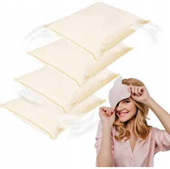 Polštář 4X POLŠTÁŘ PÉŘOVÝ 40x40 BÉŽOVÝ ANTI-ALERGICKÝ MĚKKÝ 100% BAVLNA