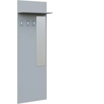 Věšák VN - 04 stěna věšáková 600x220x1800 mm, zrcadlo, 3-háček Laura, šedá