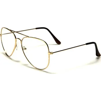 Brýle na čtení Nedioptrické brýle Pilotky Zlaté Wayfarer style NERD-101s4