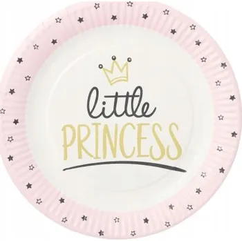 Party nádobí Papírové narozeninové talířky pro dívku Princess, párty, 23 cm 10 Ks