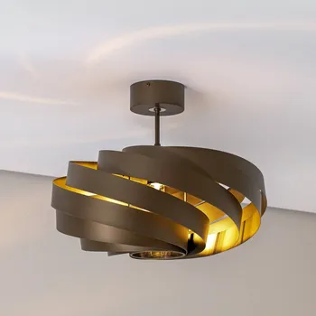 Euluna Stropní svítidlo Vento, kávově hnědé, Ø 50 cm - Stříška - Ø 12 cm, výška 5 cm hnědá 1 x 15 W LED - Doprava zdarma