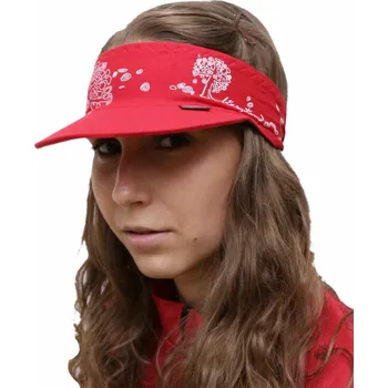 Čepice INFIT Vázací čelenka s kšiltem červená INFIT stromy one size