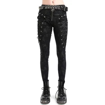 Dámské kalhoty kalhoty dámské DEVIL FASHION - Black Gothic Punk Skull - 3XL