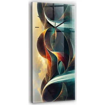 Hodiny Velké tvrzené skleněné nástěnné hodiny tichý chod vodopád