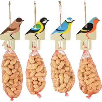 Krmítko pro ptáka Krmítko pro ptáky závěsné s oříšky, (balení obsahuje 4 kusy!)|Esschert Design