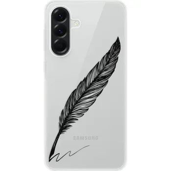 Pouzdro na mobilní telefon Odolné silikonové pouzdro iSaprio - Writing By Feather - black - Samsung Galaxy A56