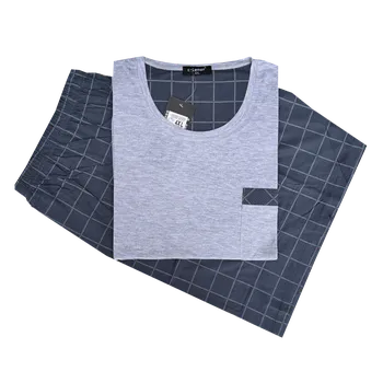 Pánské pyžamo n-feel Pánské pyžamo s krátkym rukávem big C-lemon - HK0126 Barva: Šedá, Velikost: 3XL