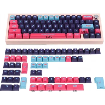 Klávesnice Klávesy pro mechanickou klávesnici PBT, profil Cherry, 130 ks, Cyber Punk Pi