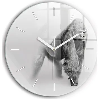 Hodiny Foto hodiny nástěnné Kolekce umění zvířat bílé ručičky kulatý průměr 60 cm