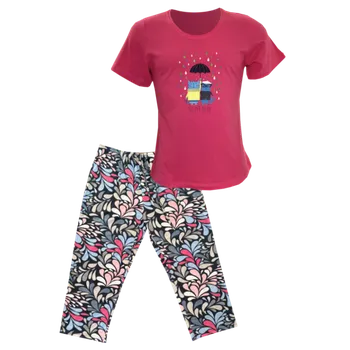 Dámské pyžamo n-feel Dámská bavlněná 3/4 pyžamo - Benter-H776 Barva: Růžová, Velikost: XXL