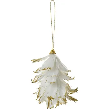 Vánoční ozdoba Clayre & Eef - Závěsná ozdoba z peří FLOWER 66146W
