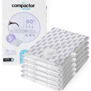 Compactor Sada 5 ks vakuových pytlů Compress L 100 litrů, s vůní Levandule, 70 × 100 cm