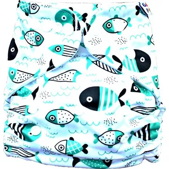 Plenkové kalhoty GaGa's Látková plena All in One Fish