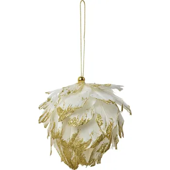 Vánoční ozdoba Clayre & Eef - Závěsná ozdoba z peří FLOWER 66147