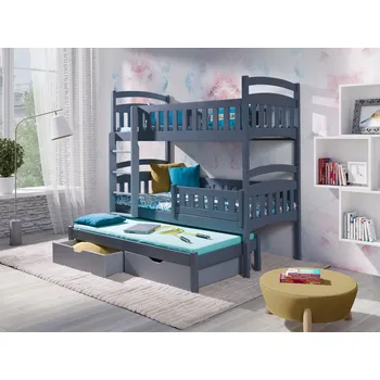 Postel Vomaks Patrová postel s přistýlkou ELAN + ROŠTY a ZÁSUVKY v ceně Rozměr: 80 x 180 cm, Barva: olše,