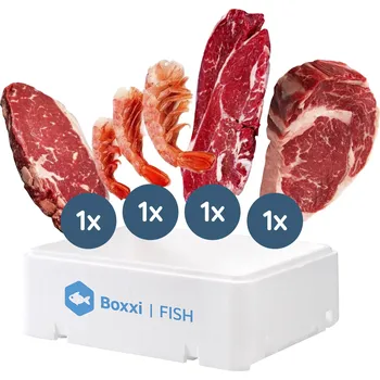 Dárkový potravinový koš BOXXI Kreveta Surf & Turf Box 2200g