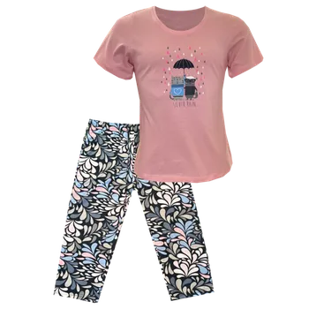 Dámské pyžamo n-feel Dámská bavlněná 3/4 pyžamo - Benter-H776 Barva: Lososová, Velikost: XL