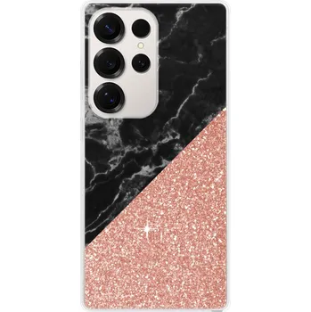 Pouzdro na mobilní telefon Odolné silikonové pouzdro iSaprio - Rose and Black Marble - Samsung Galaxy S25 Ultra