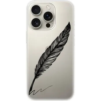 Pouzdro na mobilní telefon Odolné silikonové pouzdro iSaprio - Writing By Feather - black - iPhone 16 Pro