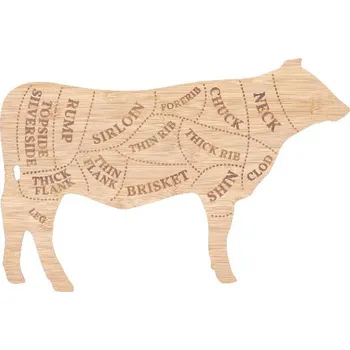 Kuchyňské prkénko Prkénko COW CUTTTING, přírodní, 49x31cm|Esschert Design