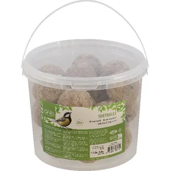 Krmivo pro ptáka Koule lojová, bez síťky, balení 20ks v kyblíku|Esschert Design