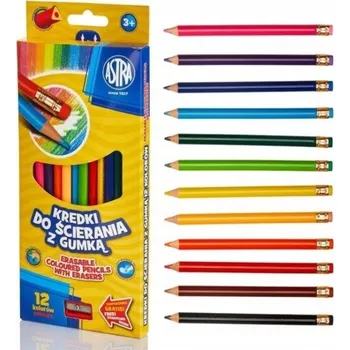 Pastelka Mazatelné PASTELKY s gumou Sada kusů mazatelných PASTELKY Astra