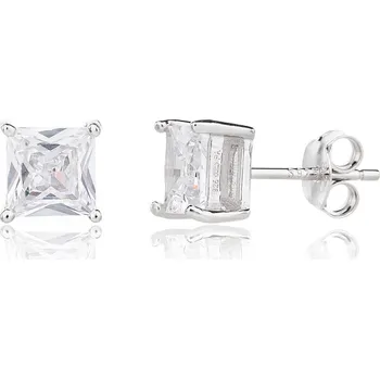 Náušnice Bealio BEALIO Stříbrné náušnice pecky KAMÍNEK 7x7 mm 03-05687-3430