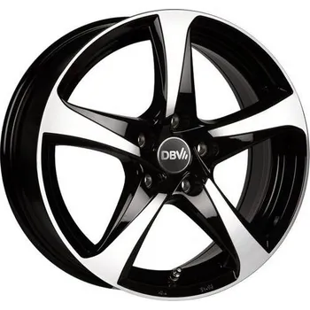 Alu kolo DBV 5SP 001 Schwarz Glänzend/Front Poliert 6,5x16 5x114,3 ET48 74,1