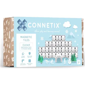 ostatní stavebnice Connetix Tiles - Magnetická Stavebnice Průhledná Obdélníky 12 ks