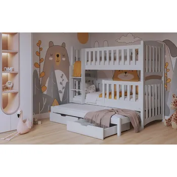 Postel Vomaks Patrová postel s přistýlkou CUBIX + ROŠTY a ZÁSUVKY v ceně Rozměr: 80 x 180 cm, Barva: olše,