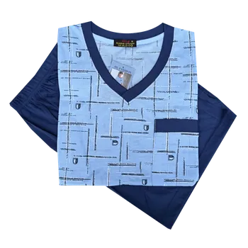 Pánské pyžamo n-feel Pánské bavlněné pyžamo krátký rukáv - TH0123 Barva: Tyrkysová, Velikost: 3XL