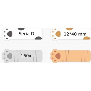 NIIMBOT Termální štítky Samolepky 12x40mm 160ks s kočičími tlapkami