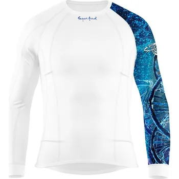 Pánské funkční triko dlouhý rukáv D.N.A. bílá Bamboo Thermo - Modrá / L