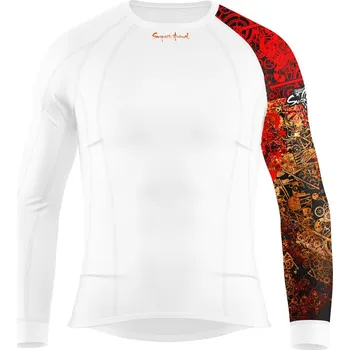 Pánské funkční triko dlouhý rukáv BIKES bílá BambooHeavy - Šedá / XXL